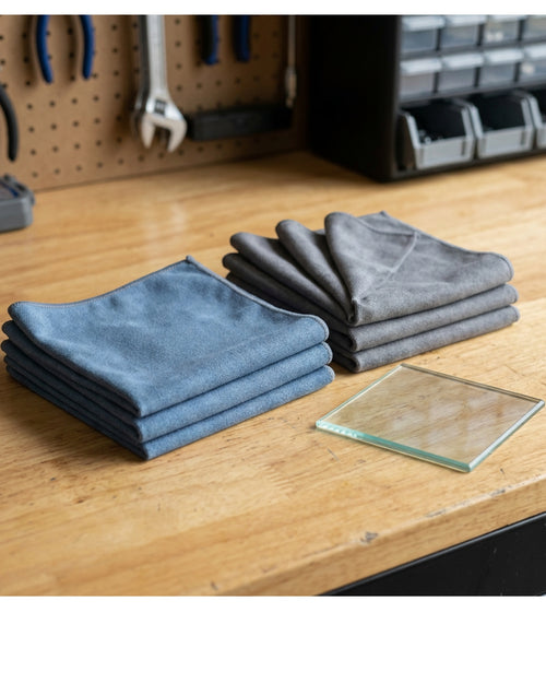 Gelxo Suede Microfiber Automotive Glass Cloth Set of 6 Blue Gray - Lifestyle view