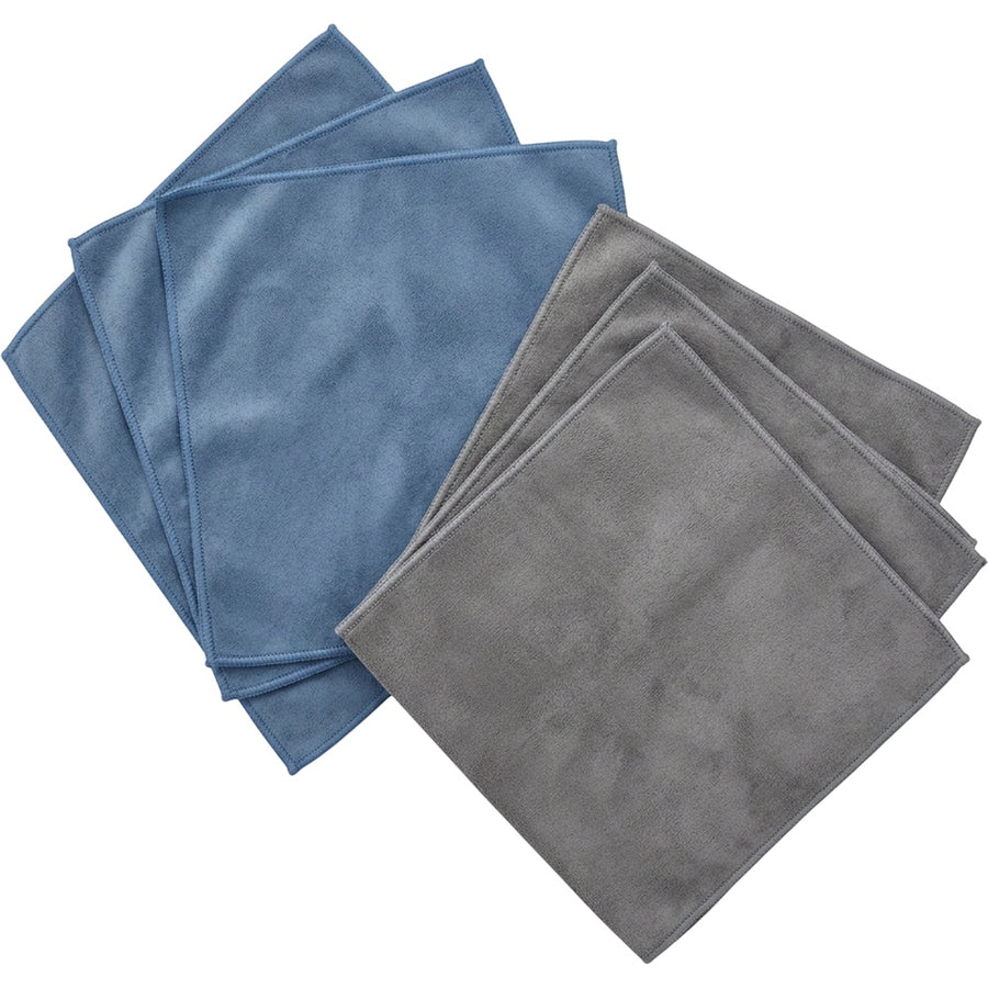 Gelxo Suede Microfiber Automotive Glass Cloth Set of 6 Blue Gray