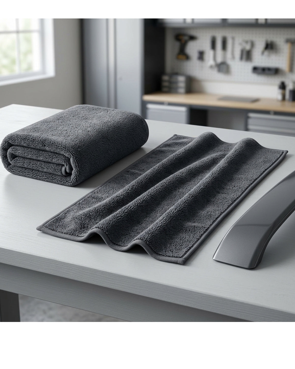 Gelxo Twisted Loop Microfiber Car Drying Towel Set of 2 Graphite - Lifestyle view